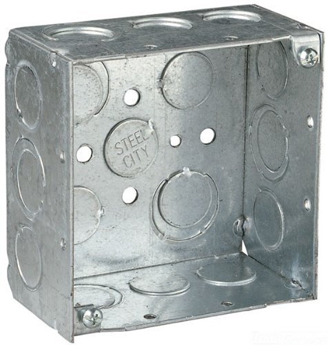 Steel City 52171 1/2&3/4E Pre-Galvanized Steel Square Box with